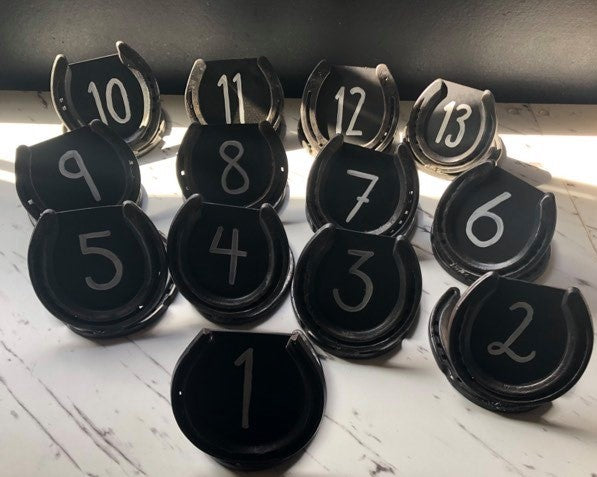 HORSESHOE TABLE NUMBERS 1 to 13