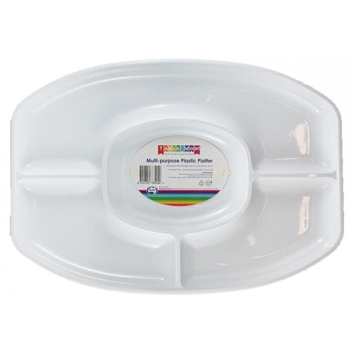 PLASTIC SNACK SERVING TRAY4 SECTION RECTANGLE