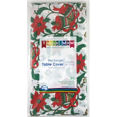 PLASTIC CHRISTMAS PRINTED RECTANGLE TABLE COVER