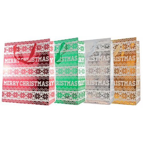 MERRY CHRISTMAS FOIL LARGE GIFT BAGS
