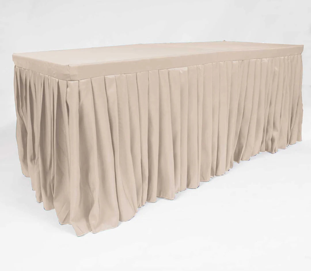 FITTED TABLECLOTH WITH PLEATED TABLE SKIRTING