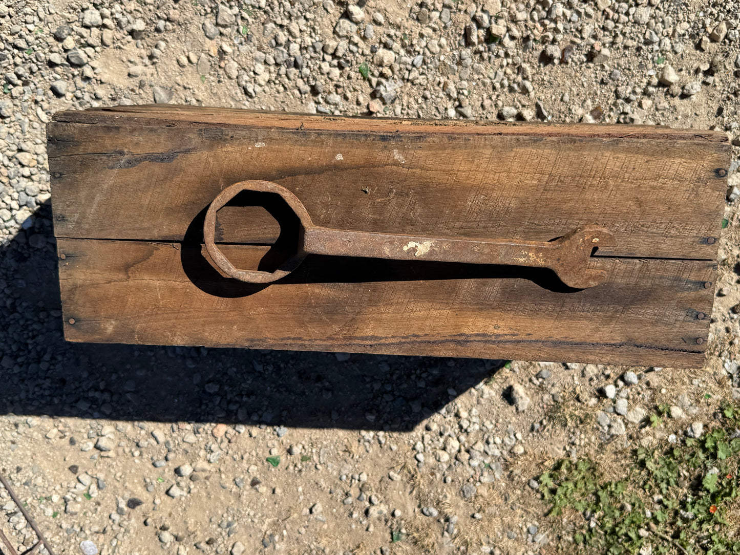 vintage, forged, open-ended spanner (wrench)