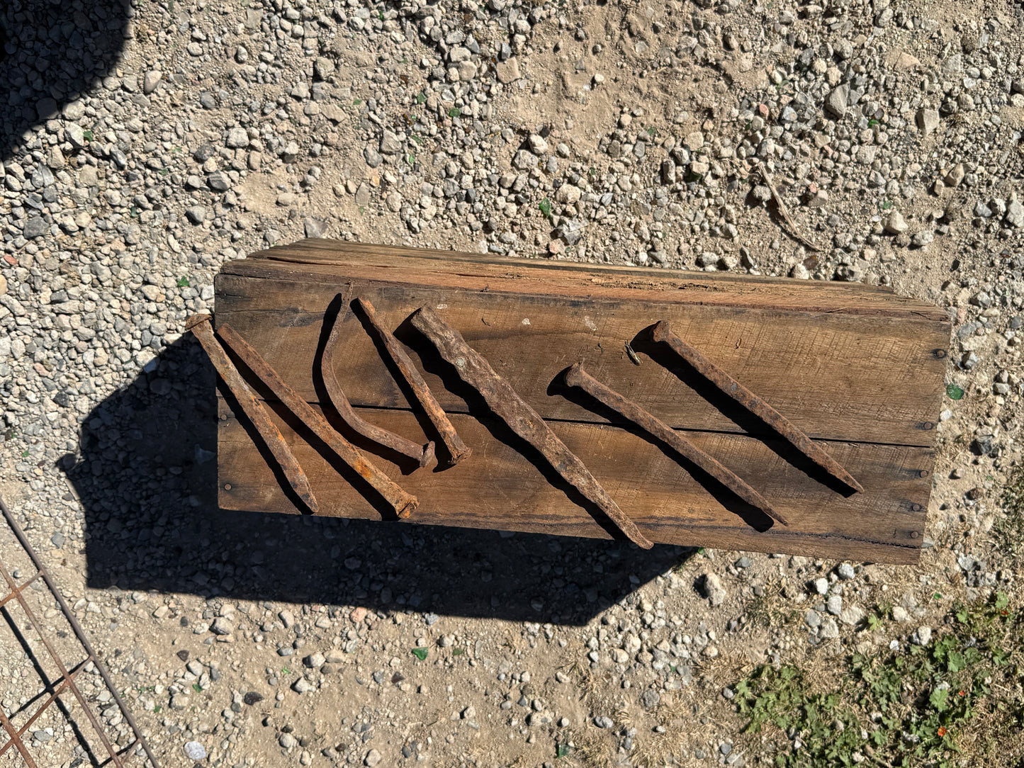 antique, hand-forged iron nails