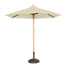 3M CREAM UMBRELLA WITH TIMBER FRAME AND BASE