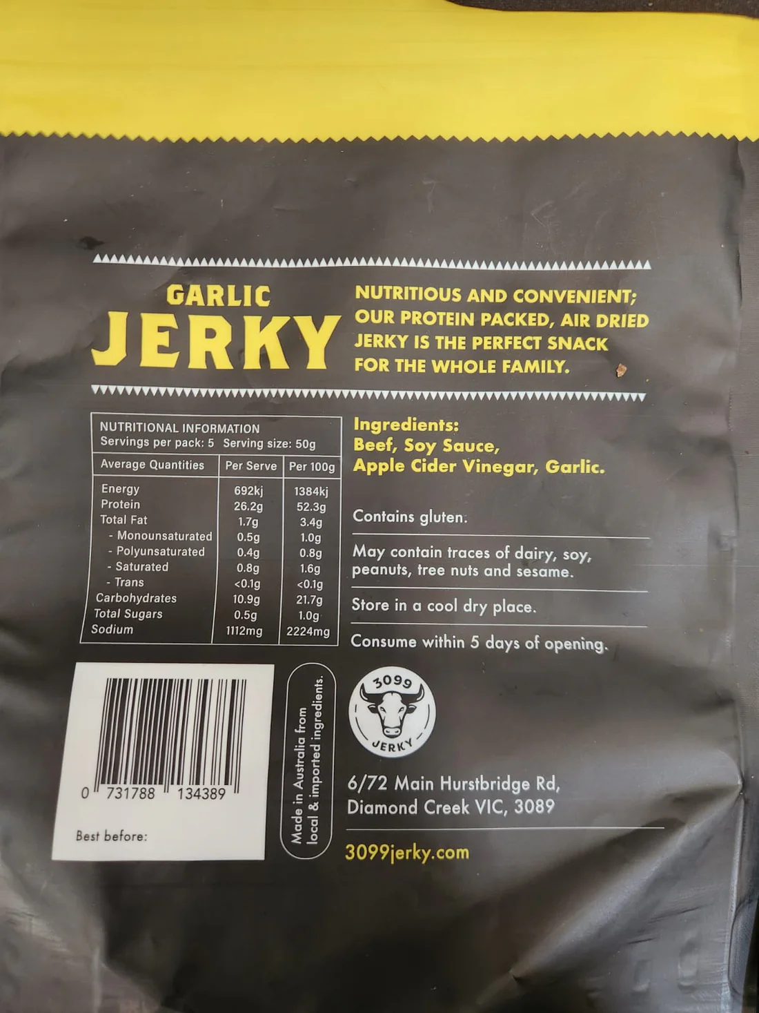 Garlic Beef Jerky 50g