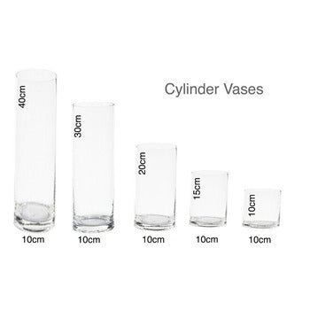 40cm - Cylinder Vase - Heavy Duty Glass