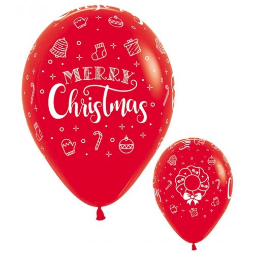MERRY CHRISTMAS 30CM BALLOONS