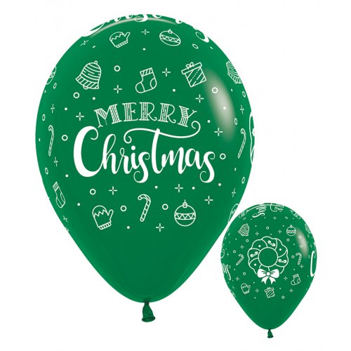 MERRY CHRISTMAS 30CM BALLOONS