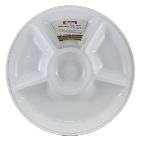 PLASTIC SNACK SERVING TRAY5 SECTION ROUND