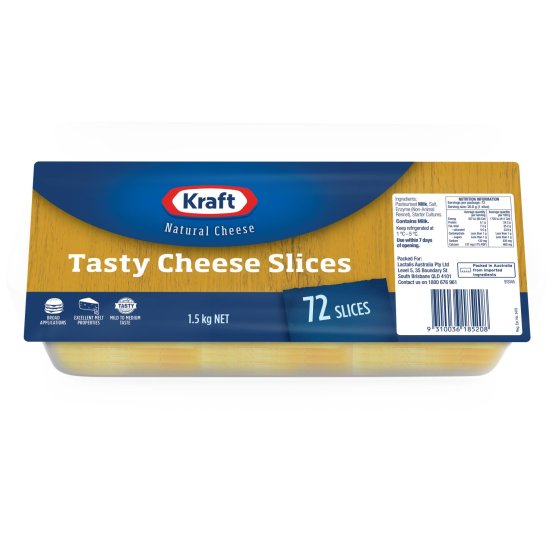 Kraft Cheese Slices 1.5kg-TASTY 72 Slice
