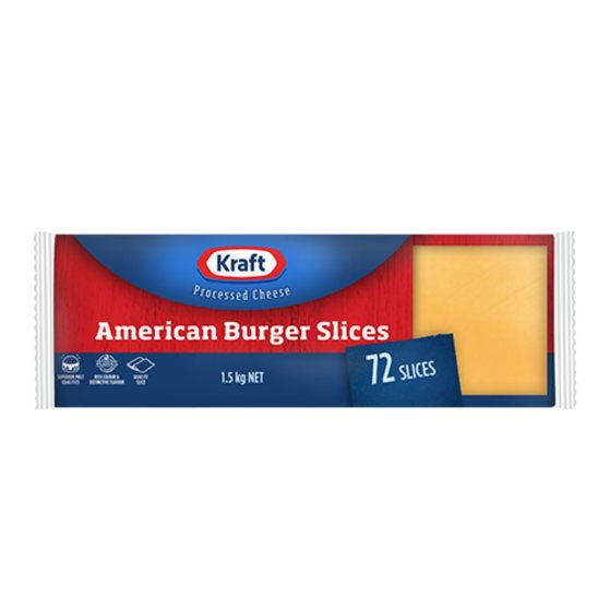Kraft Cheese Slices 1.5kg-BURGR 72 Slice