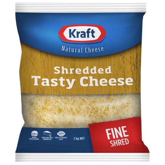 Kraft Cheese Shred 2kg - TASTY FINE