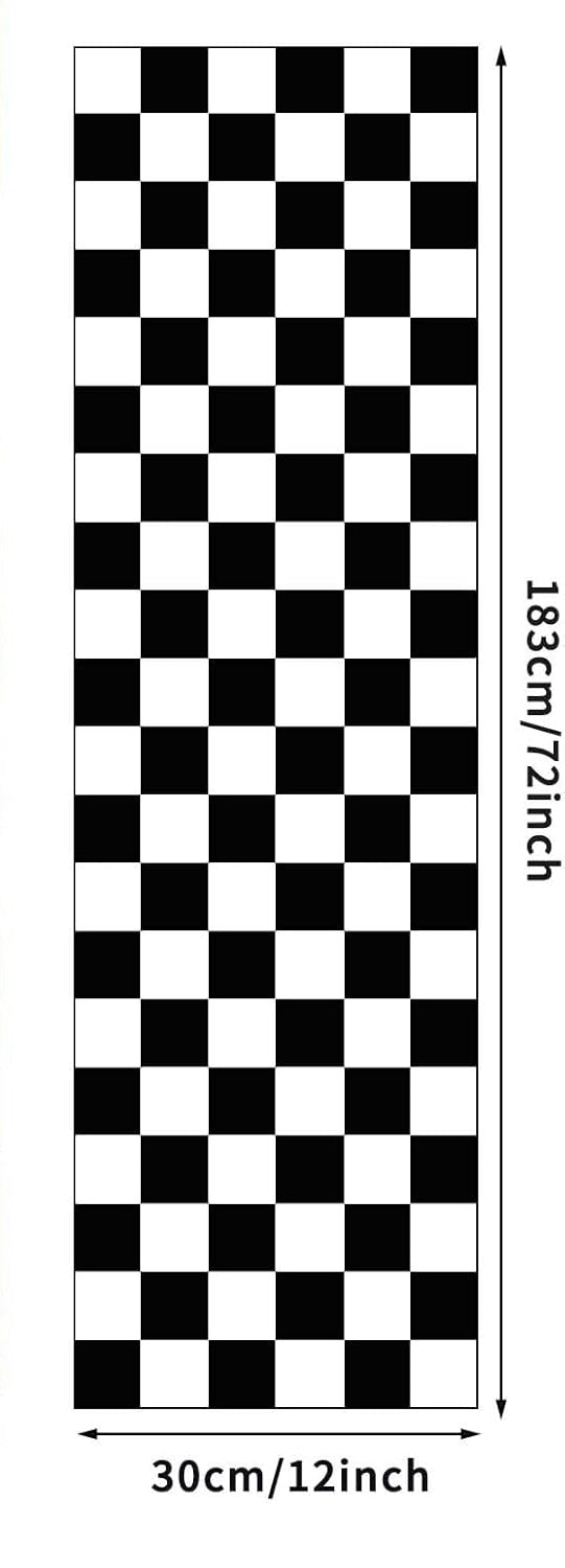 CHECKERED TABLE RUNNER BLACK AND WHITE