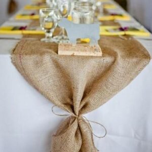 HESSIAN TABLE RUNNERS 35CM X 275CM