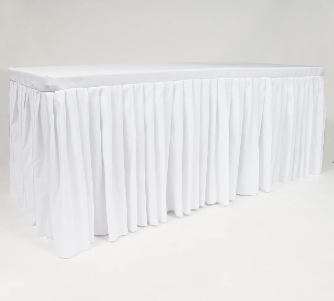FITTED TABLECLOTH WITH PLEATED TABLE SKIRTING