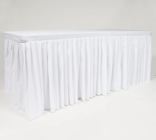 FITTED TABLECLOTH WITH PLEATED TABLE SKIRTING