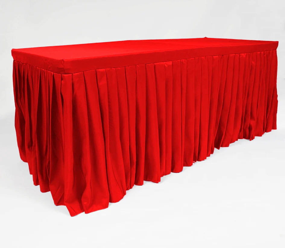 FITTED TABLECLOTH WITH PLEATED TABLE SKIRTING