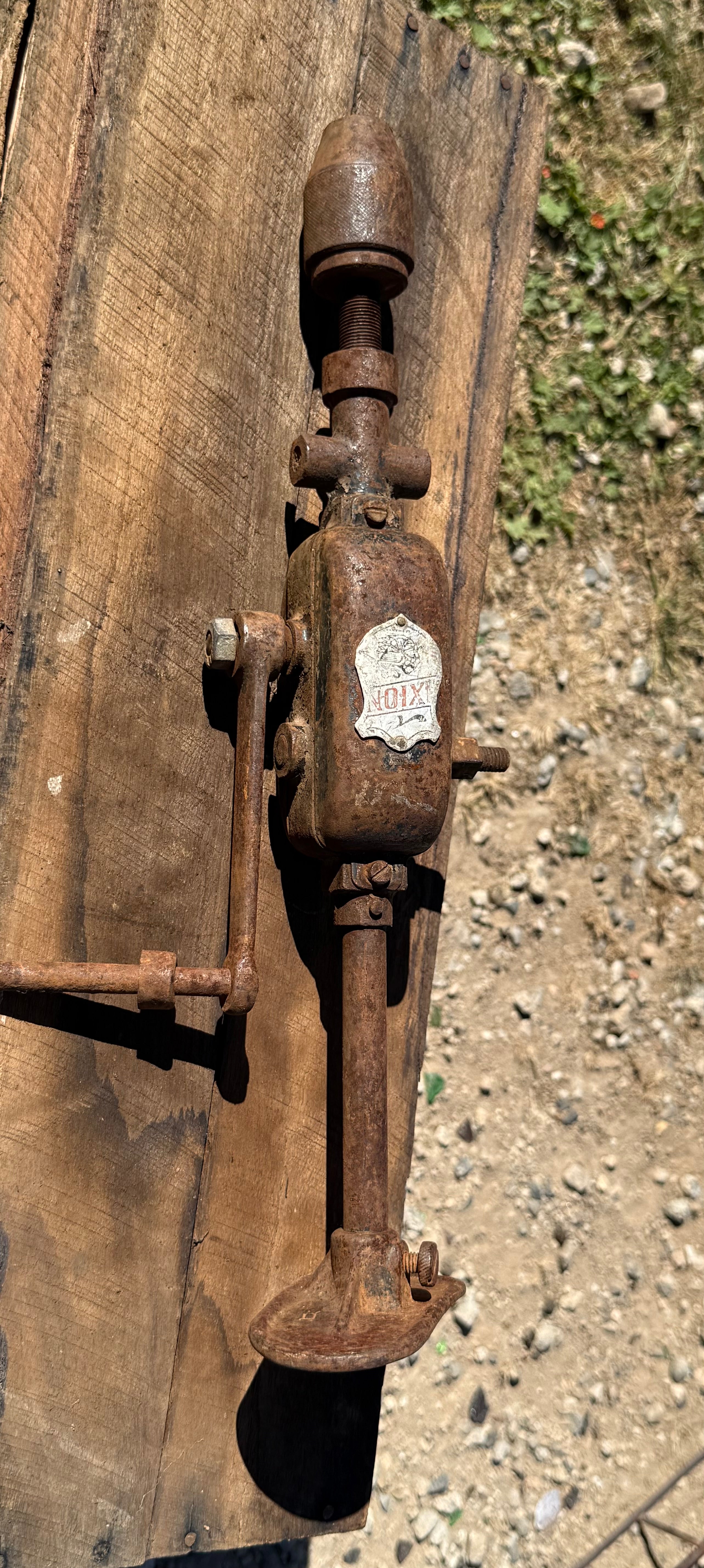 vintage hand-crank breast drill,