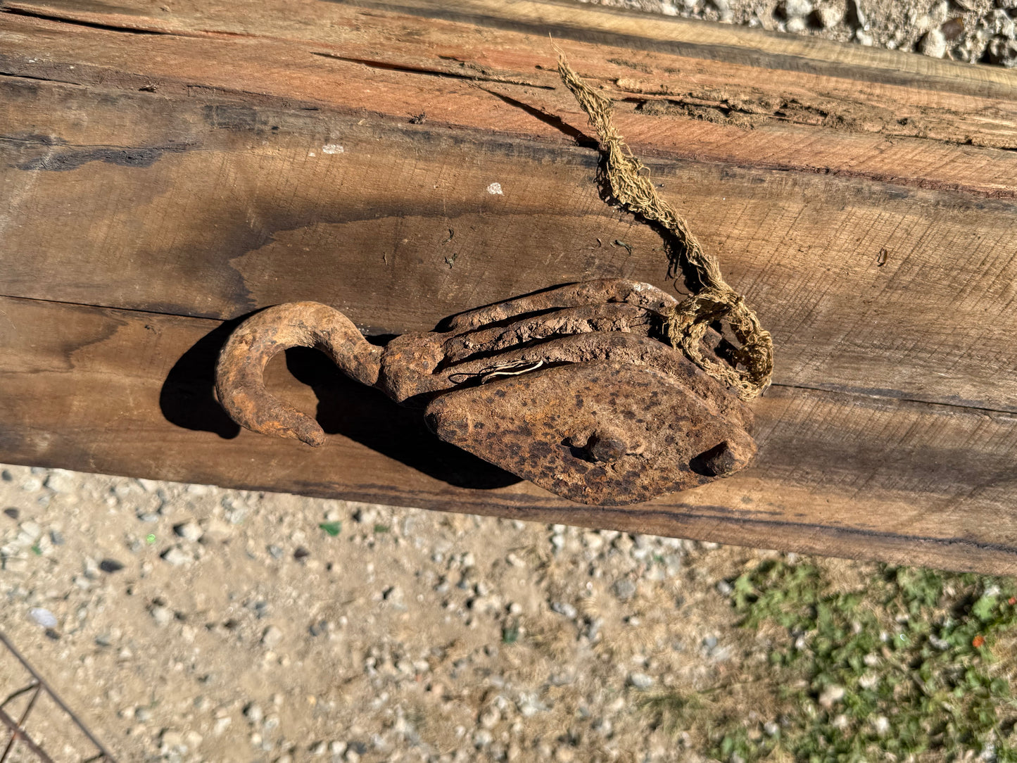 antique cast iron pulley