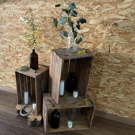 Rustic fruit boxes