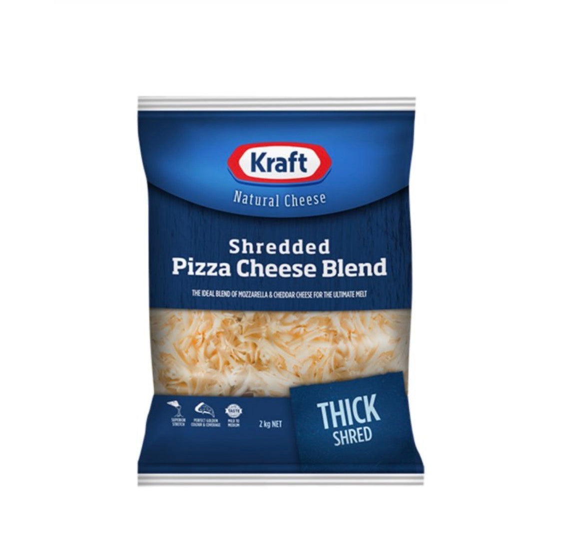 Kraft Cheese Shred 2kg - PIZZA THICK