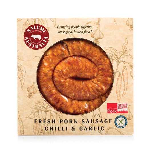 Garlic & Chilli Sausage 500g  (garlic & chilli)
