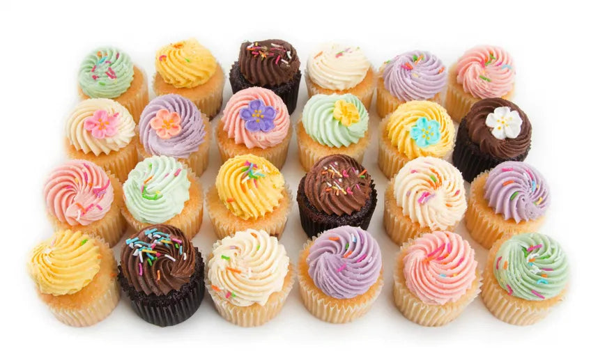 GLUTEN FREE MINI PASTEL CUPCAKES X 24