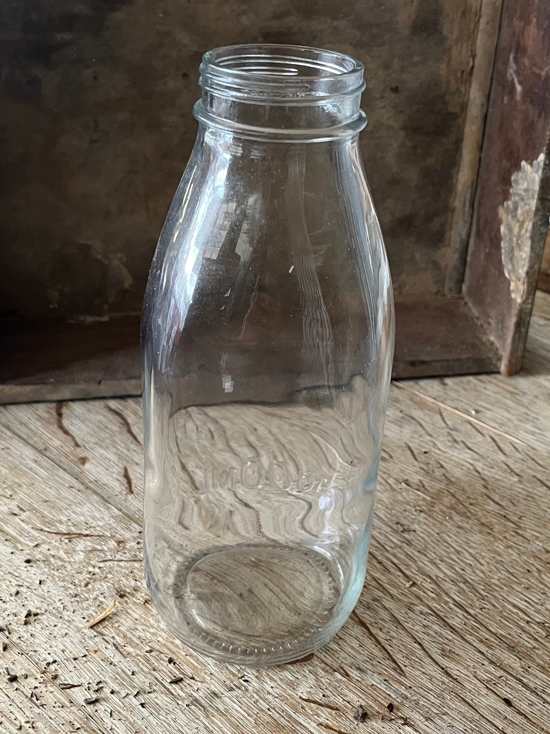 Milk Bottle Clear Glass