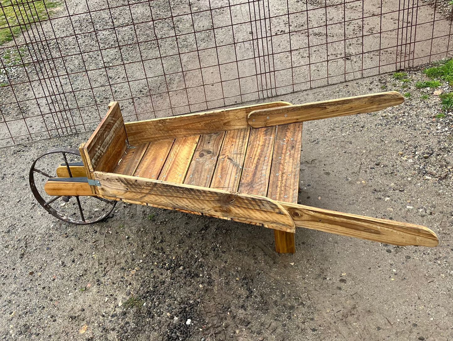 Wooden wheelbarrow