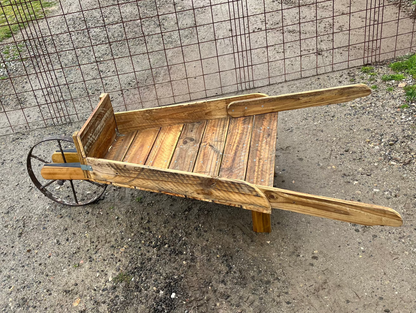 Wooden wheelbarrow