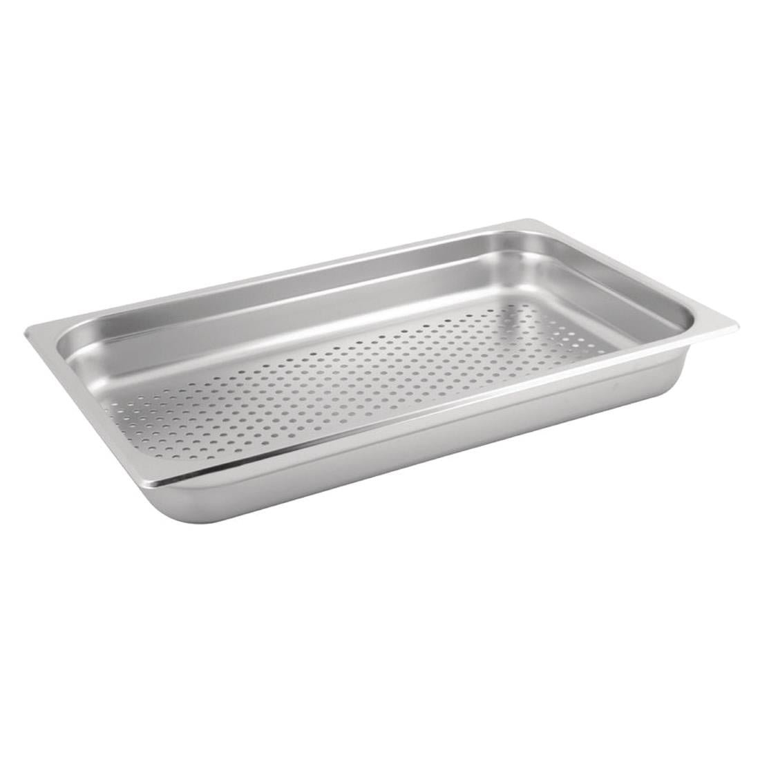 STAINLESS STEEL 1/1 PERFORATED ANTI JAM GASTRONORM TRAY 100MM