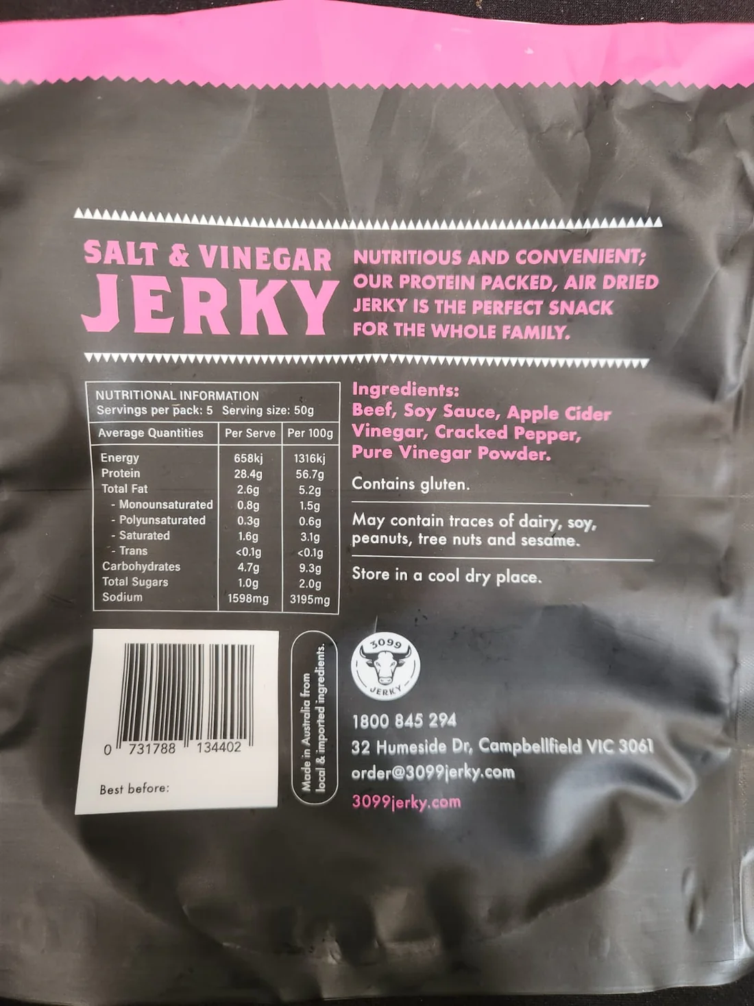 Salt & Vinegar Jerky 50g