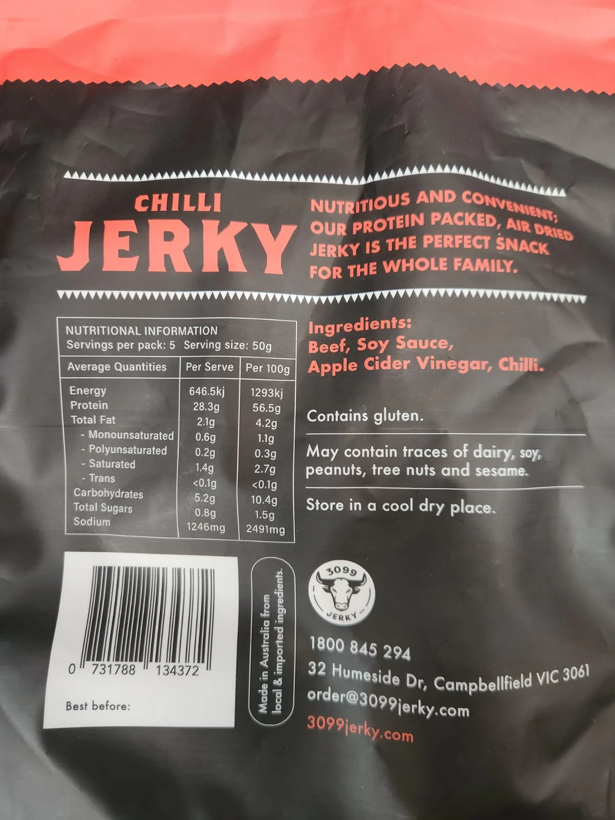 Chilli Beef Jerky 50g