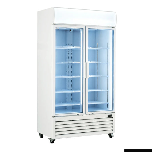 Upright Beverage Fridge 2 Doors White